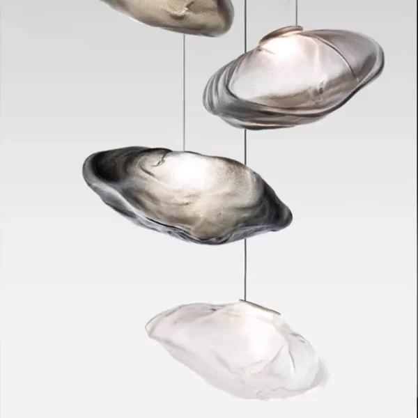 Modern Luxury Cloud Art Glass Chandelier for High Ceiling Large Stair Hotel Lobby & Living Room Decoration Pendant Lights